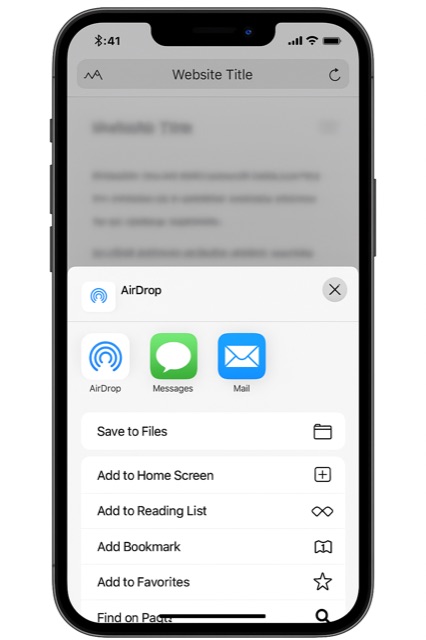 Rokubet iOS kurulum adım 2: Safari paylaş menüsü